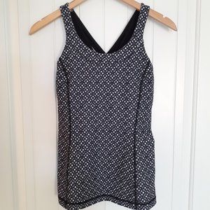 Lululemon Enhearten Tank Millie Mesh White Black / Black Size 6